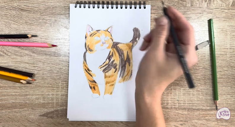 Рисуем Кошка породы "Манчкин"