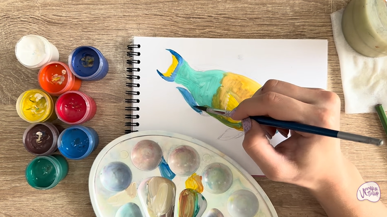 Рисуем Рыба-попугай