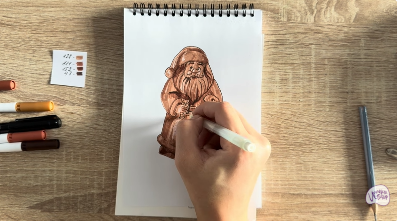 Рисуем Шоколадный Дед Мороз