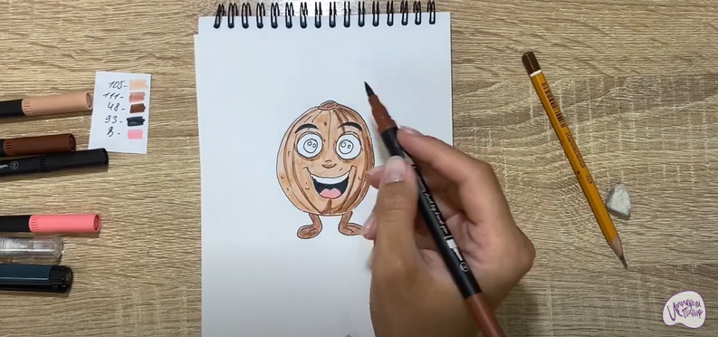 Рисуем Кавайный орех