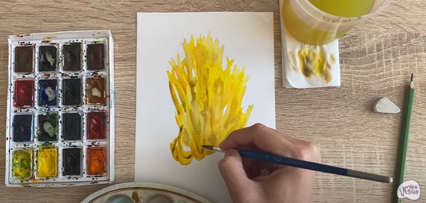 Рисуем Рогатик жёлтый