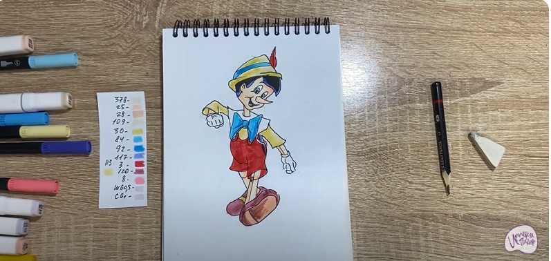Рисуем Пиноккио