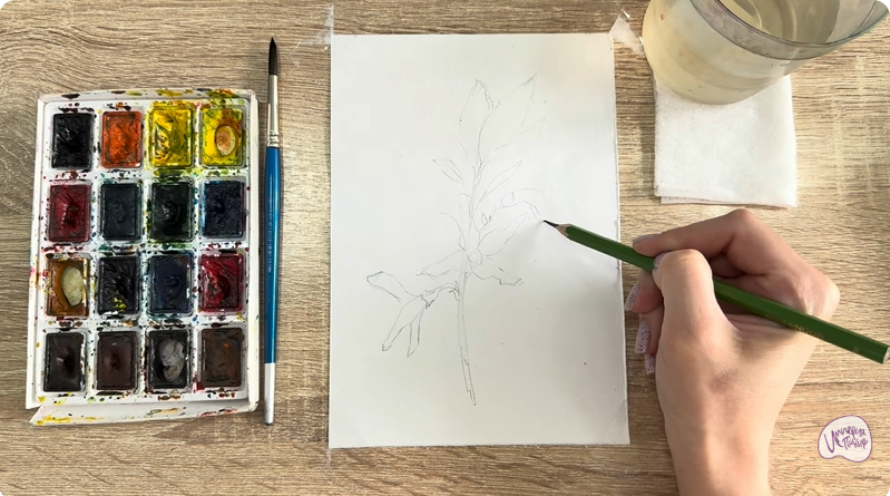 Рисуем Форзиция