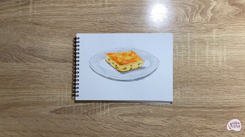 Рисуем Запеканка с изюмом