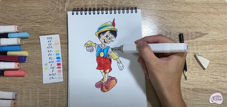 Рисуем Пиноккио