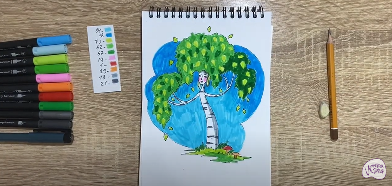 Рисуем Берёза из сказки