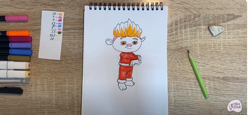 Рисуем Рей из "Монсики"