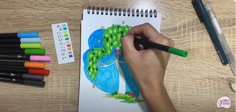 Рисуем Берёза из сказки