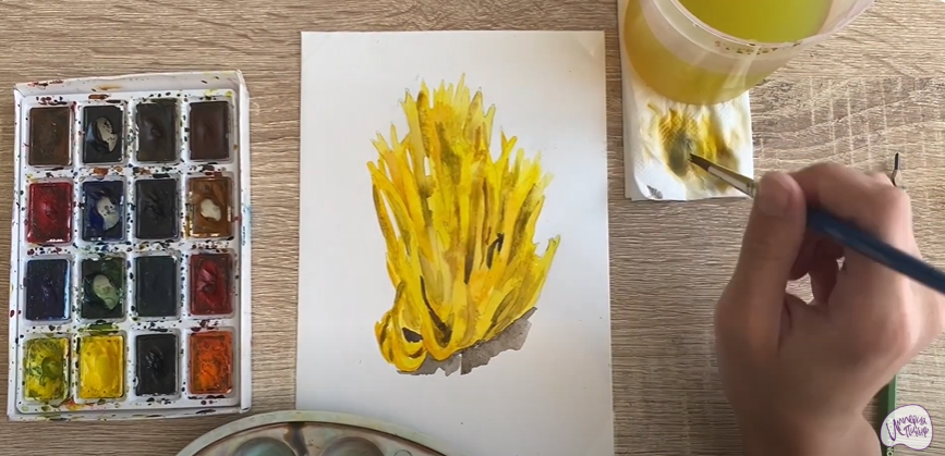 Рисуем Рогатик жёлтый