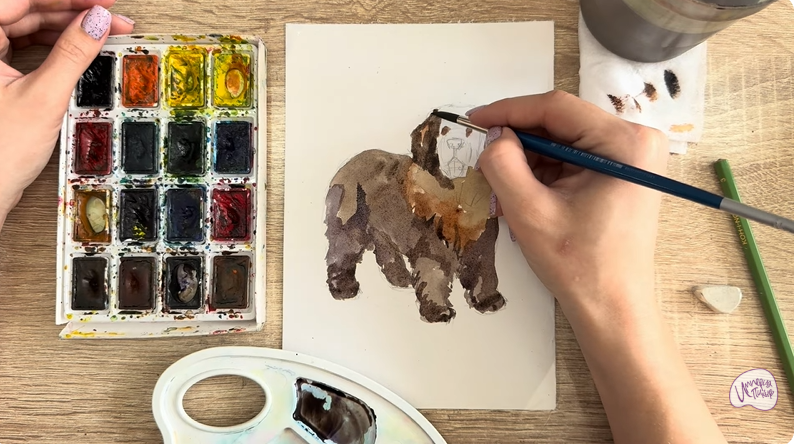 Рисуем Собака породы Ньюфаундленд