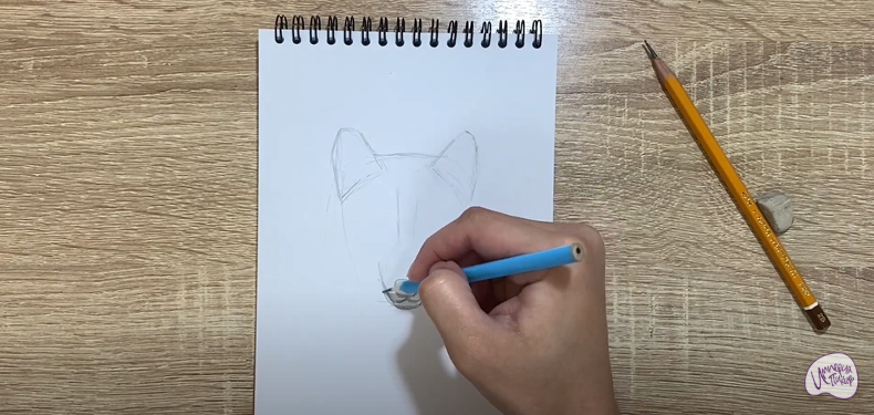 Рисуем Голова волка