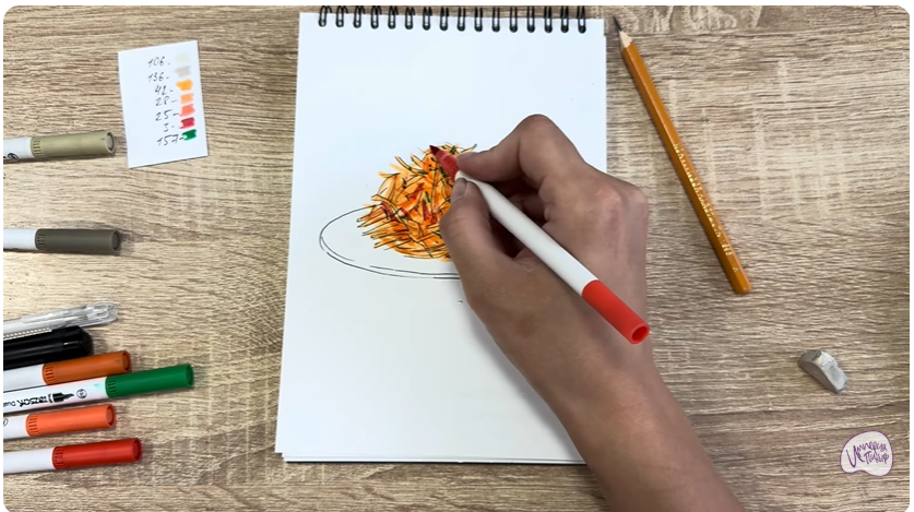 Рисуем Морковь по-корейски