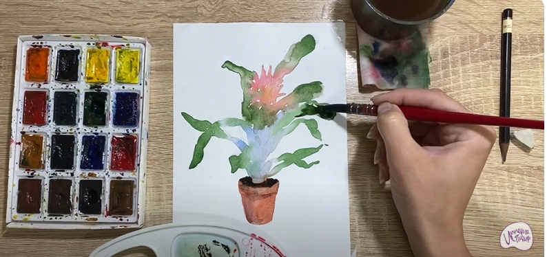 Рисуем Цветок "Эхмея"
