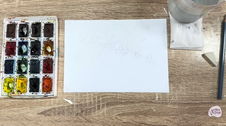 Рисуем Волчья ягода