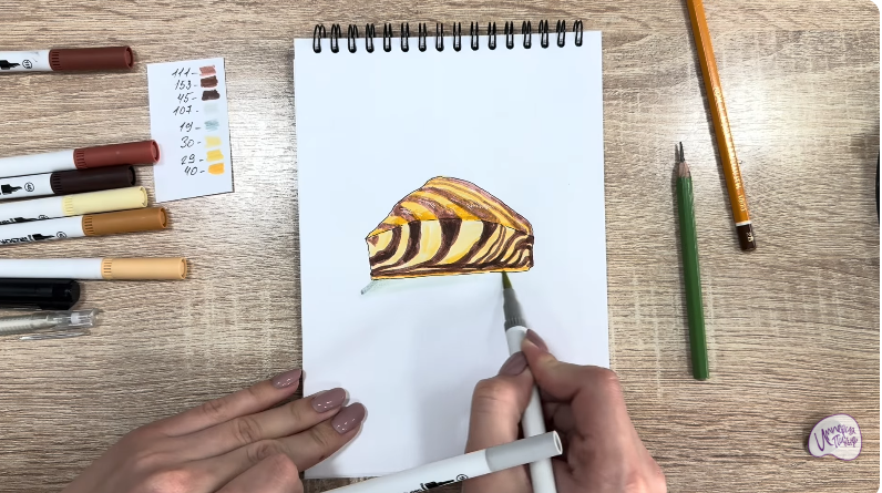 Рисуем Кекс "Зебра"