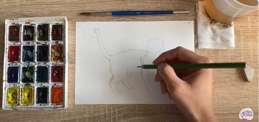 Рисуем Бенгальская кошка