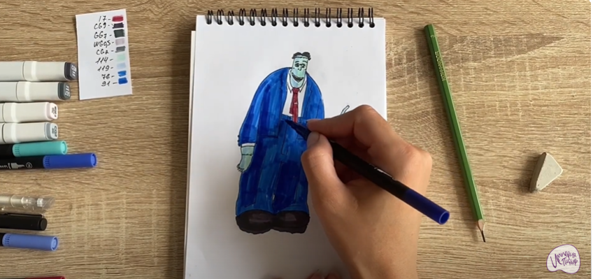 Рисуем Франкенштейн из "Монстры на каникулах"