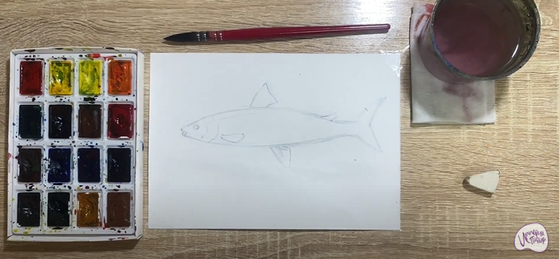 Рисуем Байкальский омуль