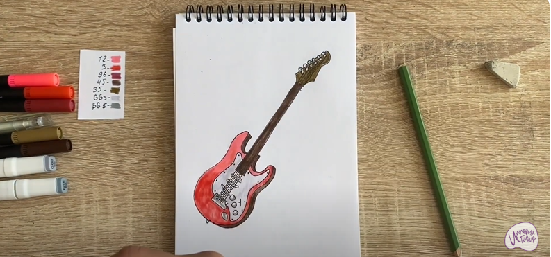 Рисуем Электрогитара