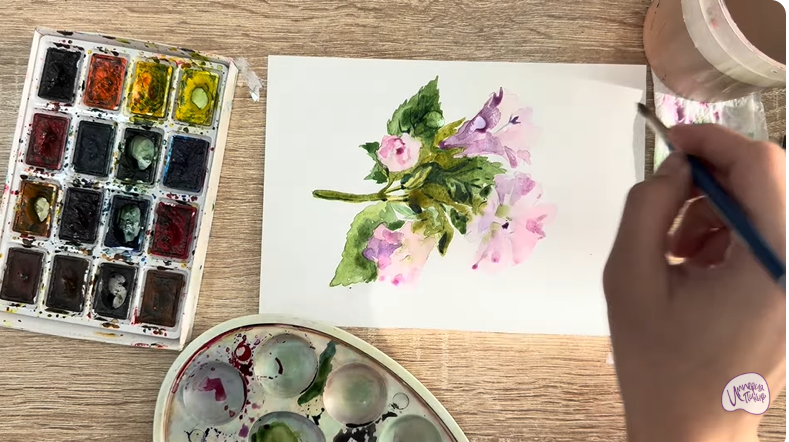 Рисуем Алтей лекарственный