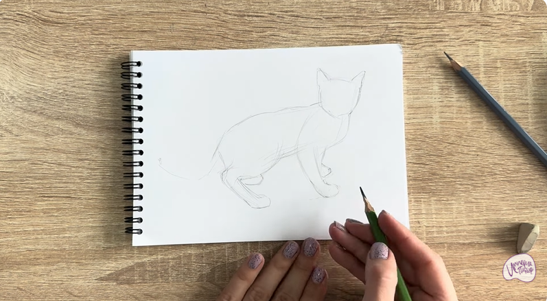 Рисуем Бомбейская кошка