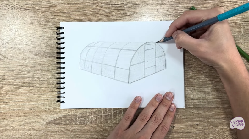 Рисуем Теплица из поликарбоната