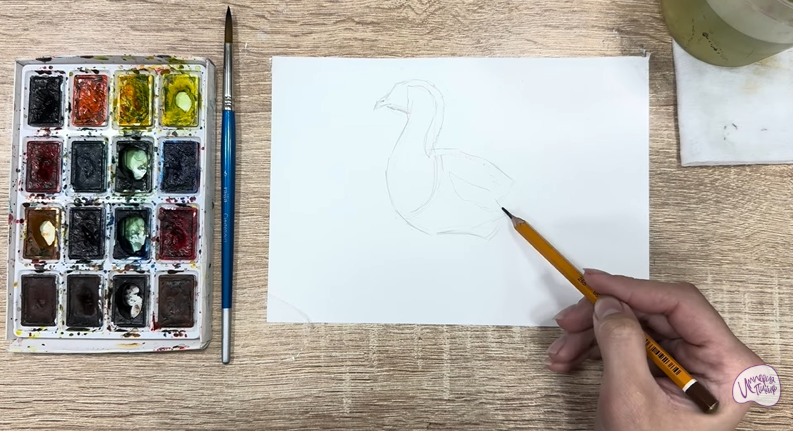 Рисуем Краснозобая казарка