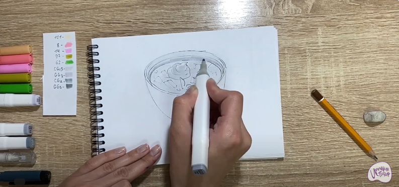 Рисуем Окрошка