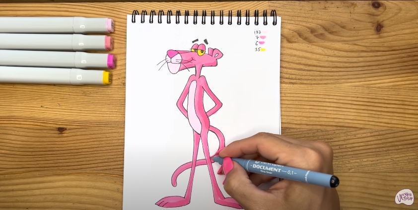 Рисуем Розовая пантера