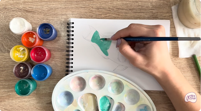 Рисуем Рыба-попугай