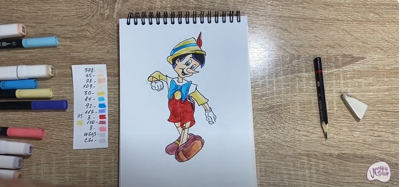 Рисуем Пиноккио