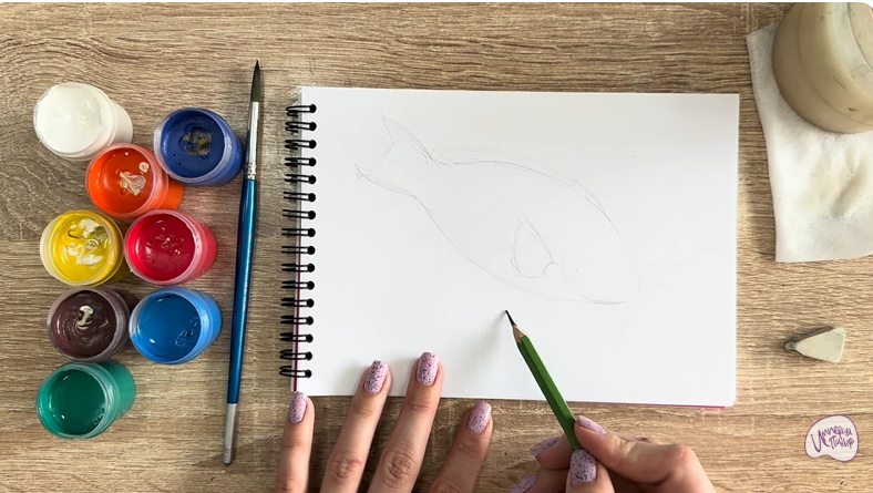 Рисуем Рыба-попугай