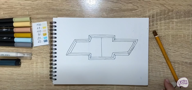 Рисуем Логотип "Шевроле"
