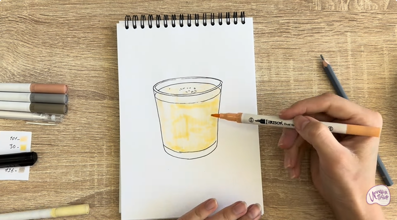 Рисуем Стакан ряженки
