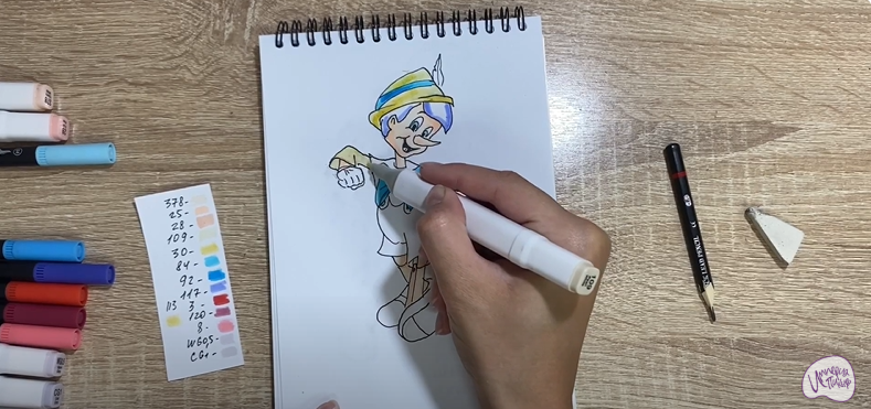 Рисуем Пиноккио