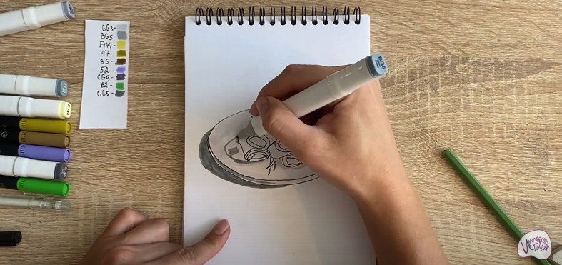 Рисуем Рулетики из баклажанов