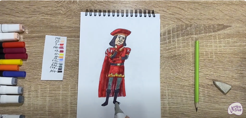 Рисуем Лорд Фаркуад из "Шрека"