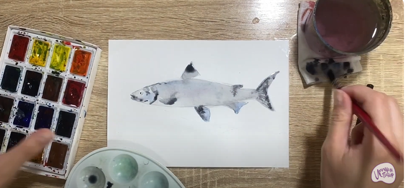 Рисуем Байкальский омуль