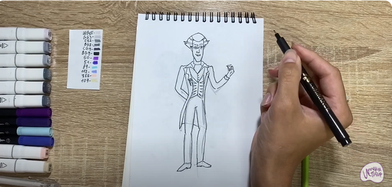 Рисуем Кощей Кощеевич из "Царевны"