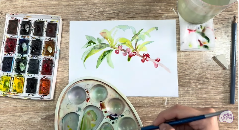 Рисуем Волчья ягода