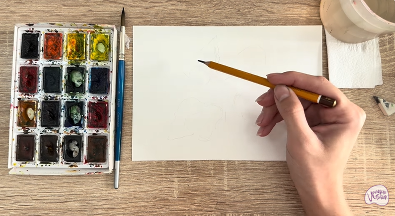 Рисуем Алтей лекарственный