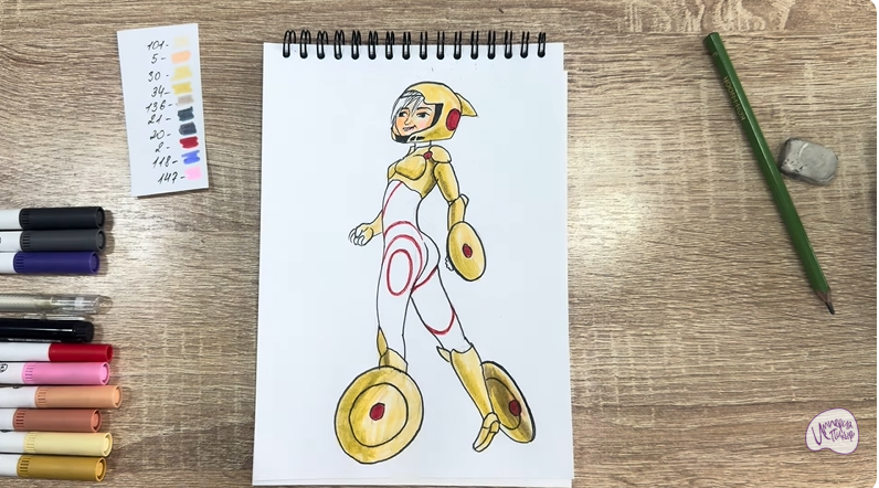 Рисуем ГоГо Томаго из "Город героев"