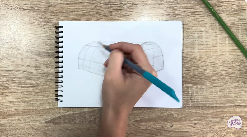 Рисуем Теплица из поликарбоната