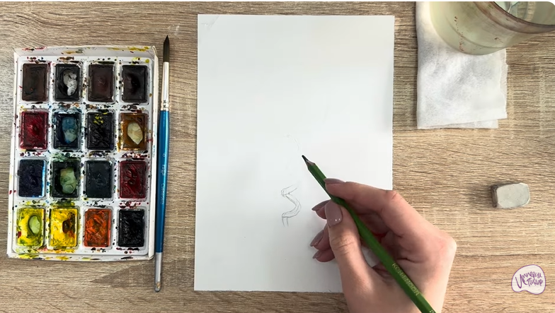 Рисуем Мирт обыкновенный