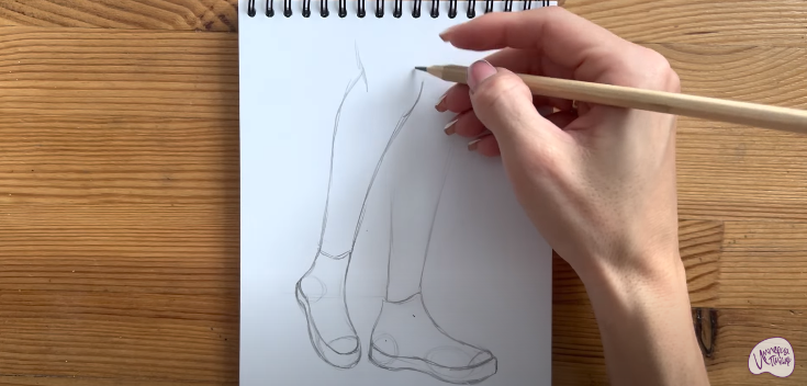 Рисуем Кеды с ногами