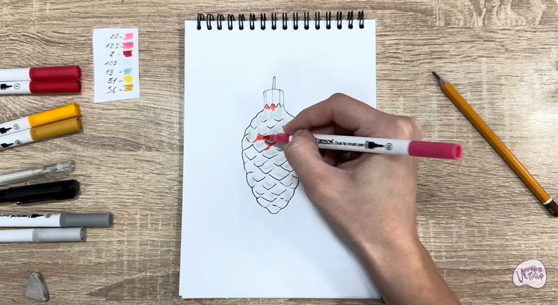 Рисуем Ёлочная игрушка