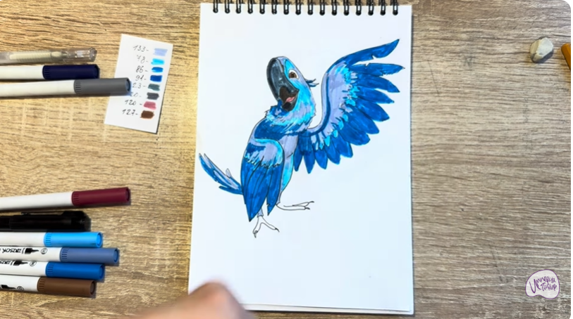 Рисуем Голубчик из "Рио" 