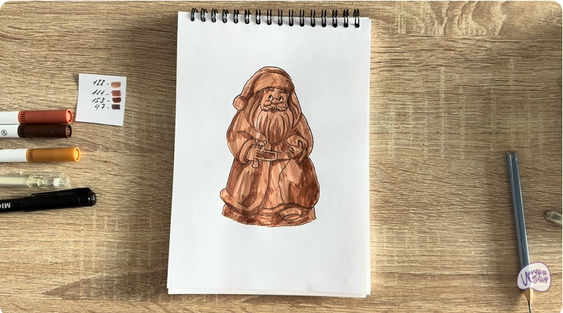 Рисуем Шоколадный Дед Мороз