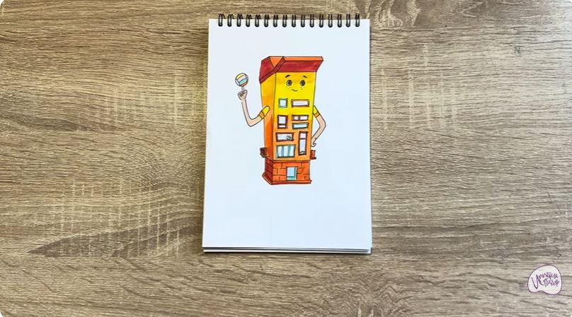 Рисуем Петя из мультфильма  "Домики"