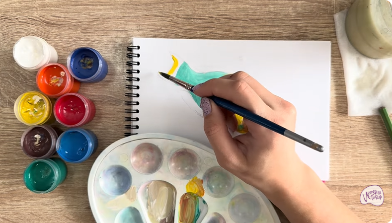 Рисуем Рыба-попугай